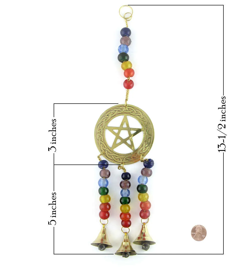 3-Bell Celtic Pentagram Wind Chime