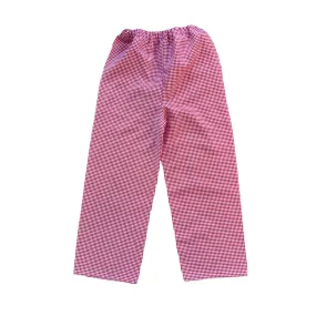 60s Red Gingham Wide Leg Trousers /  6-8Y