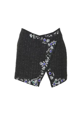 Adylyn Embellished Asymmetrical Tweed Skirt