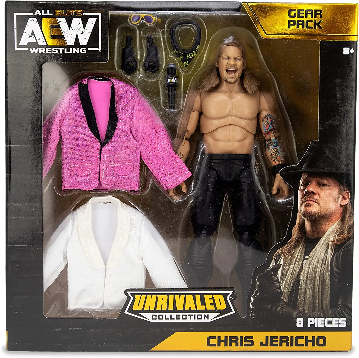 AEW : Chris Jericho "Gearpack" Amazon Exclusive Figure Set * Hand Signed *