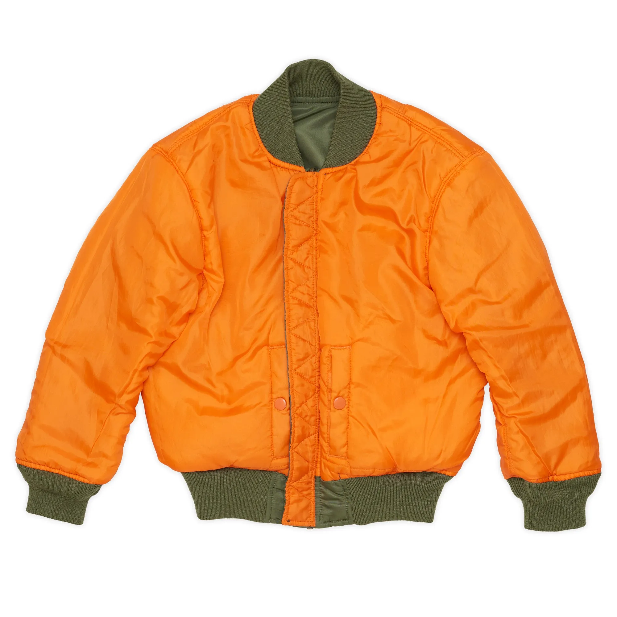 ALPHA INDUSTRIES Flyer's MA-1 Reversible Green Children Bomber Jacket Size 8 Ys