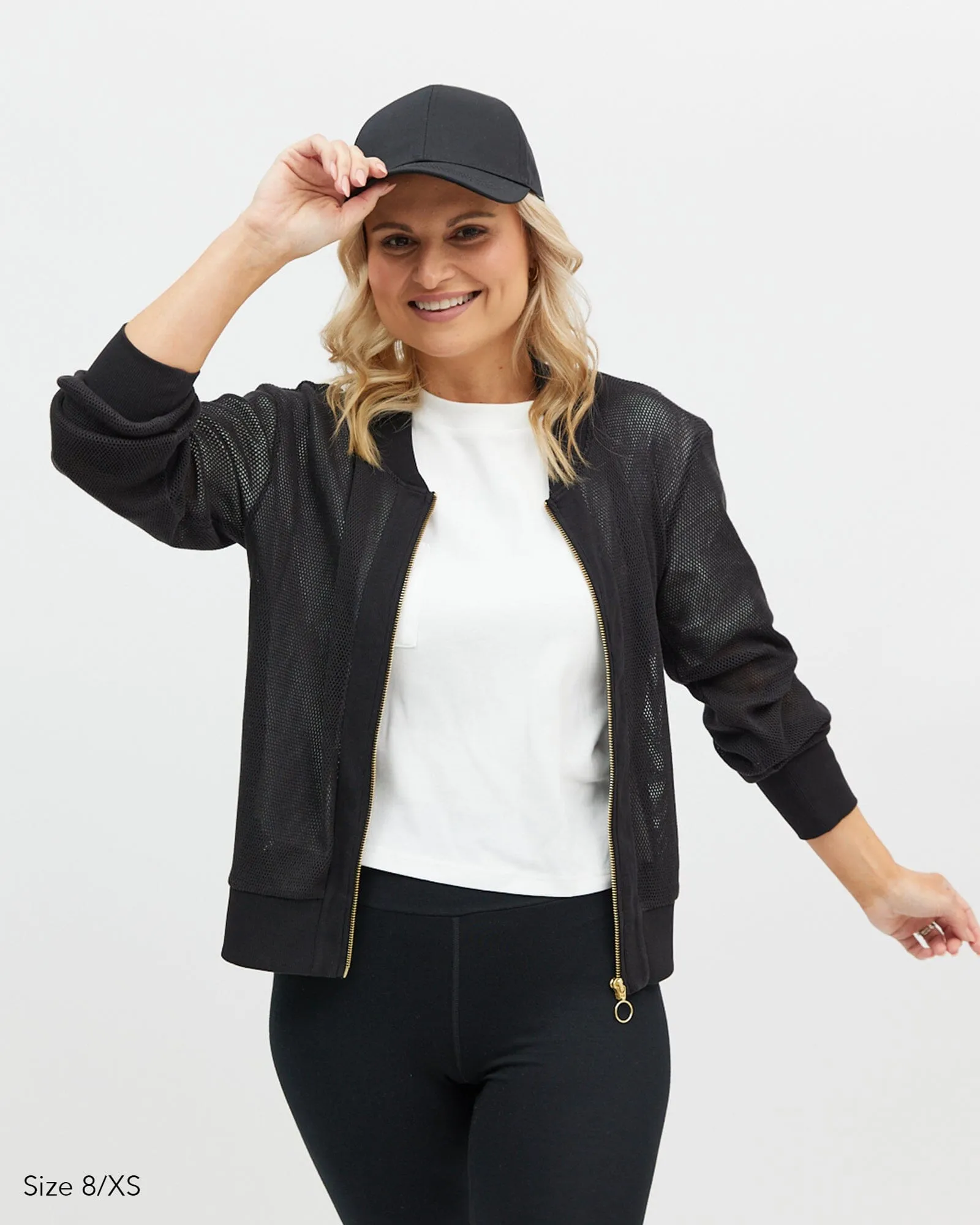 Amara Mesh Bomber Jacket - Black