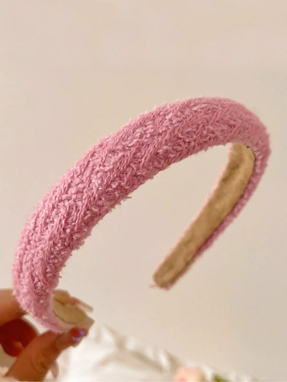 As If! Pink Tweed Headband