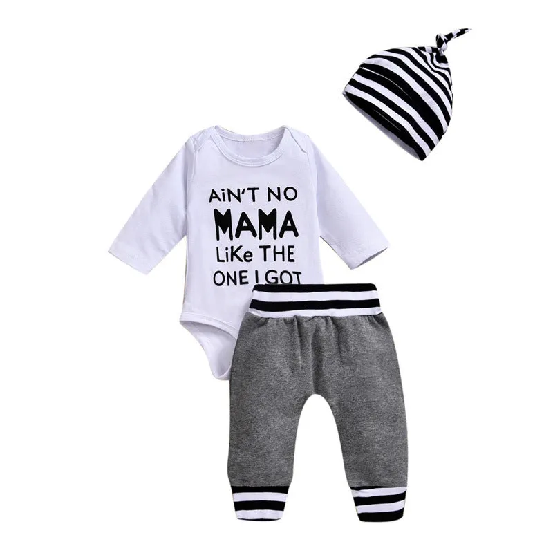 Baby Boys Solid Color Glasses Letter Printing Long Sleeve Romper Camouflage Trousers Hat Set