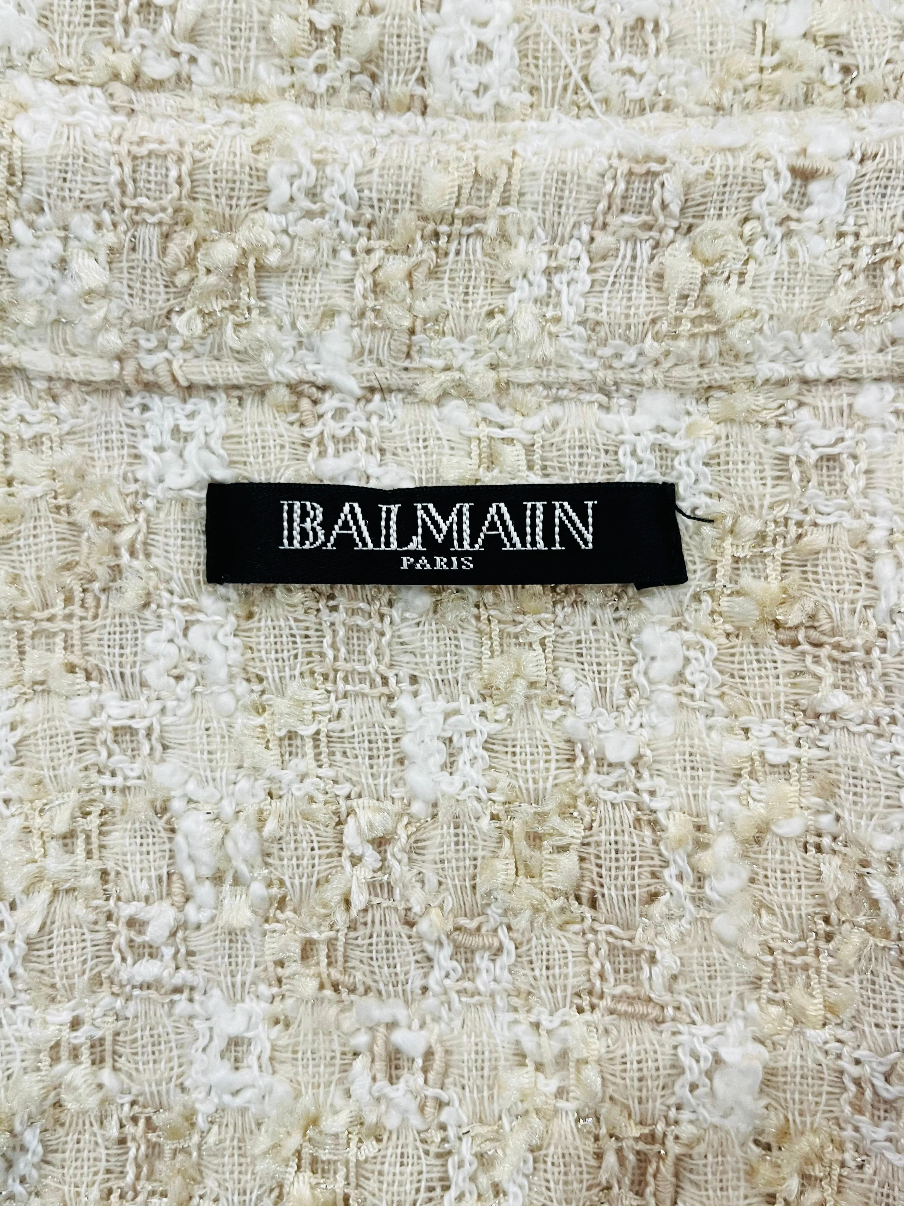 Balmain Tweed Wool Blend Shirt. Size 40IT