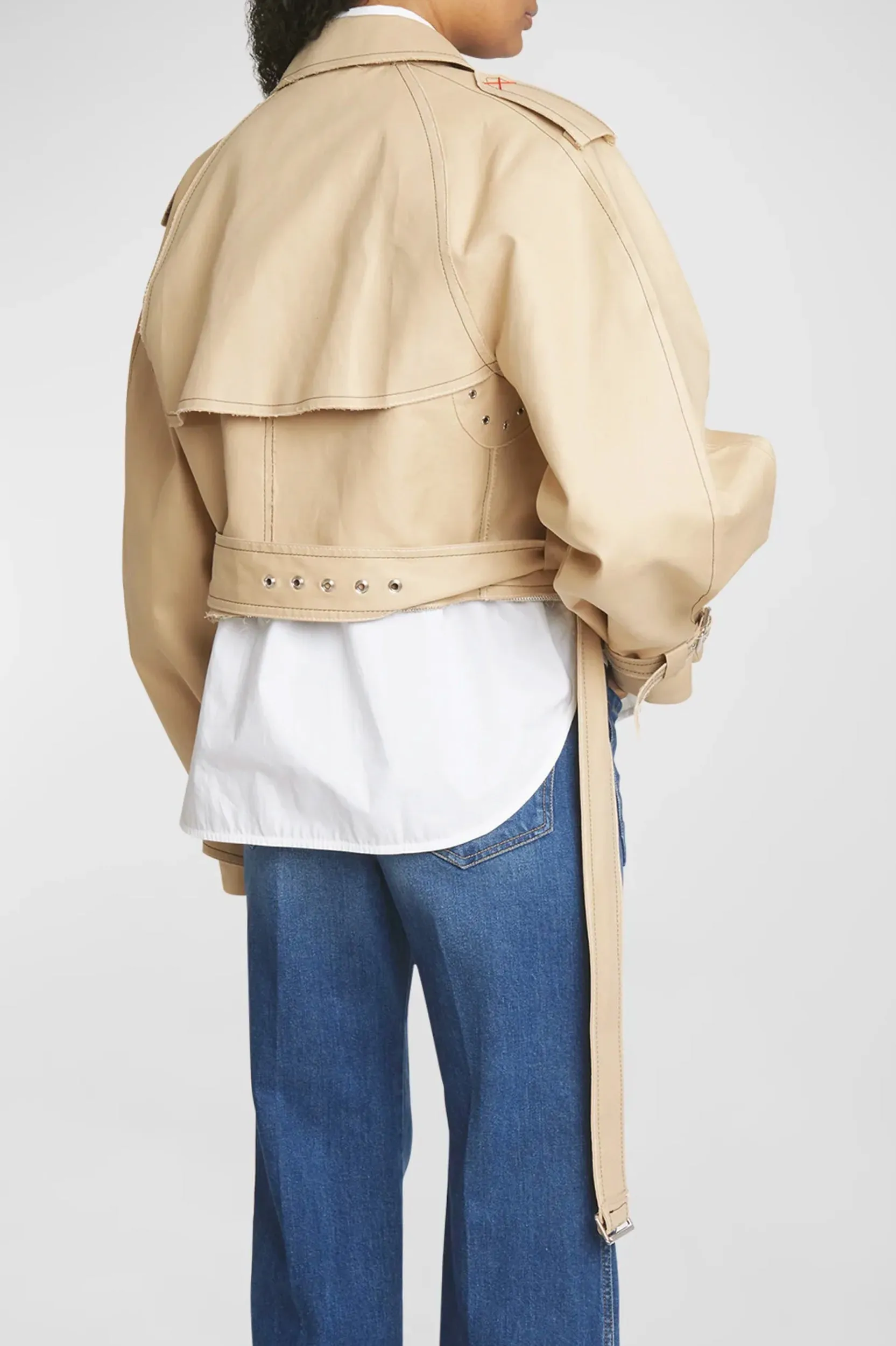 Belted Short Trench Jacket in Honey