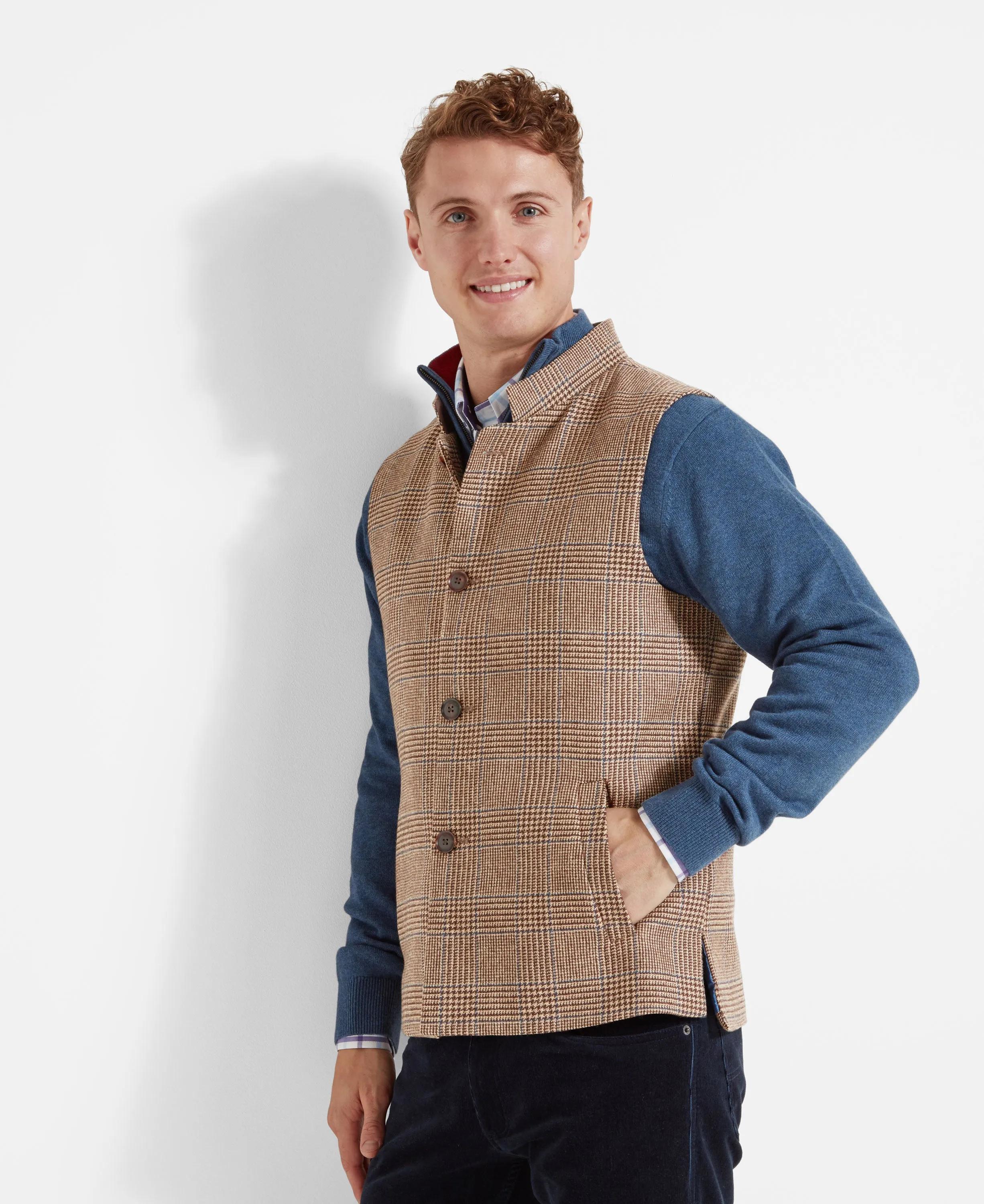 Berwick Nehru Tweed Waistcoat - Hawick Tweed