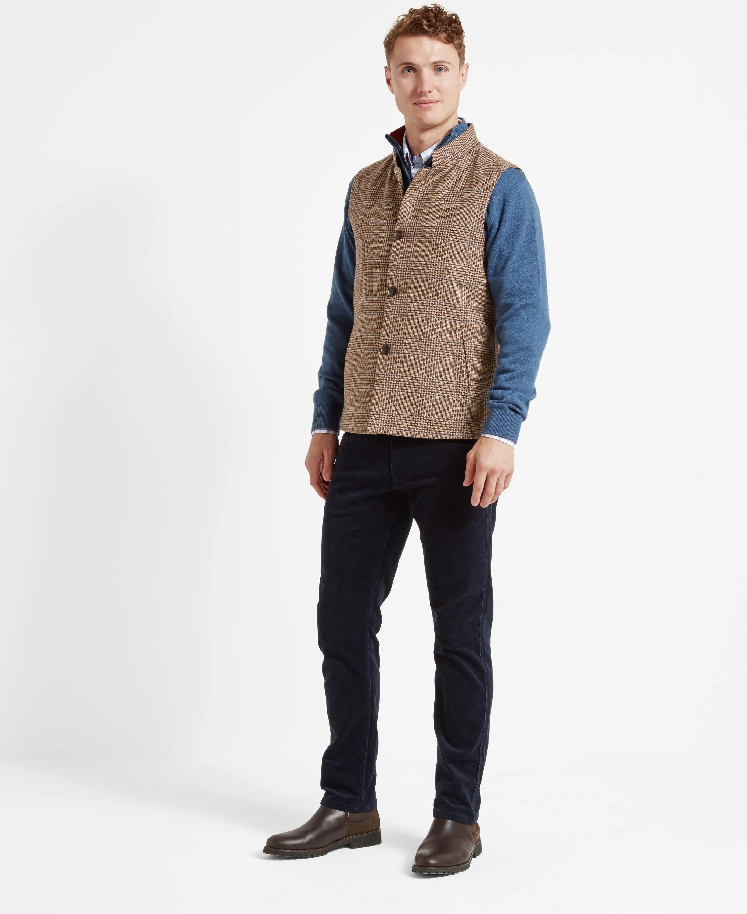 Berwick Nehru Tweed Waistcoat - Hawick Tweed