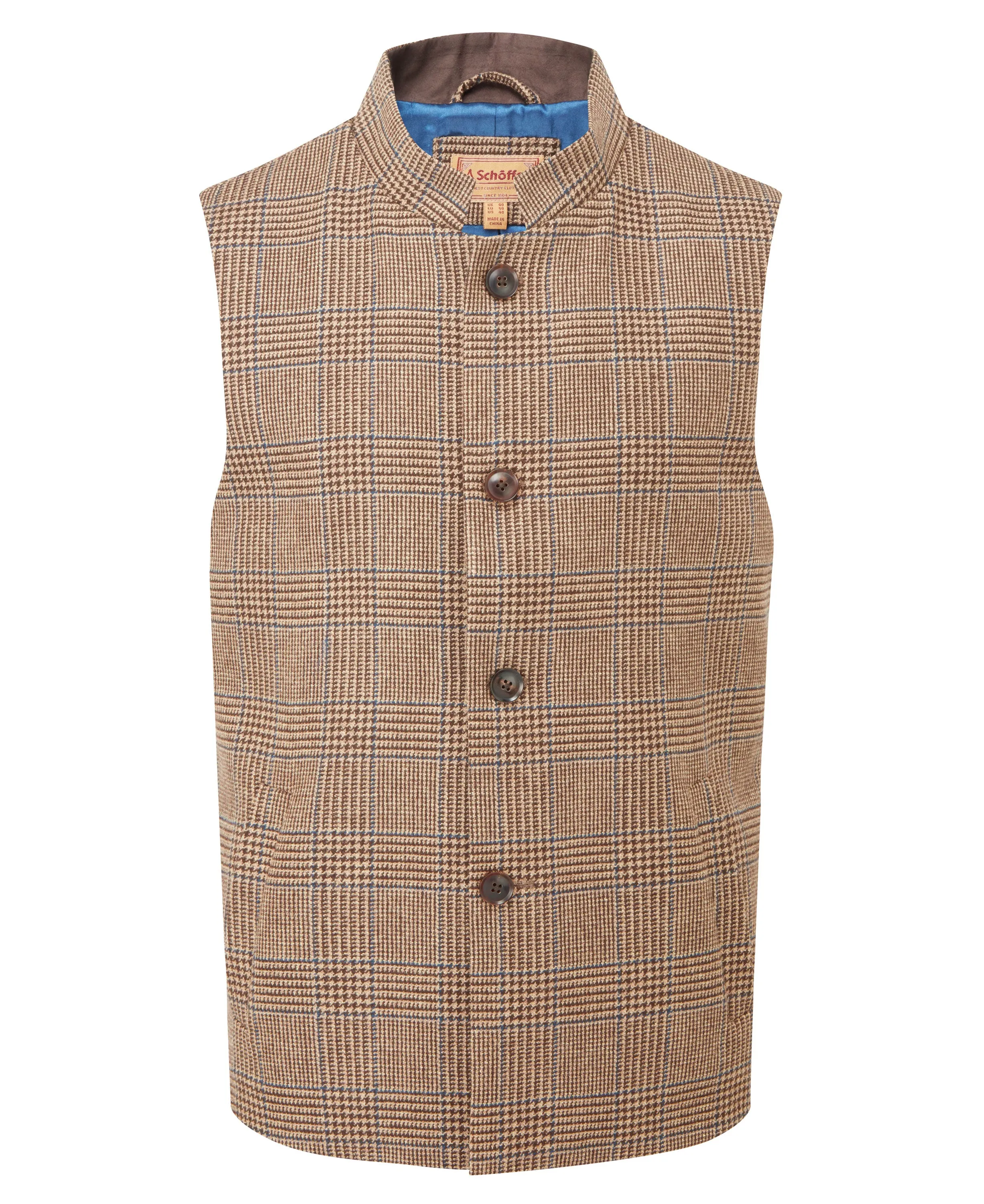 Berwick Nehru Tweed Waistcoat - Hawick Tweed