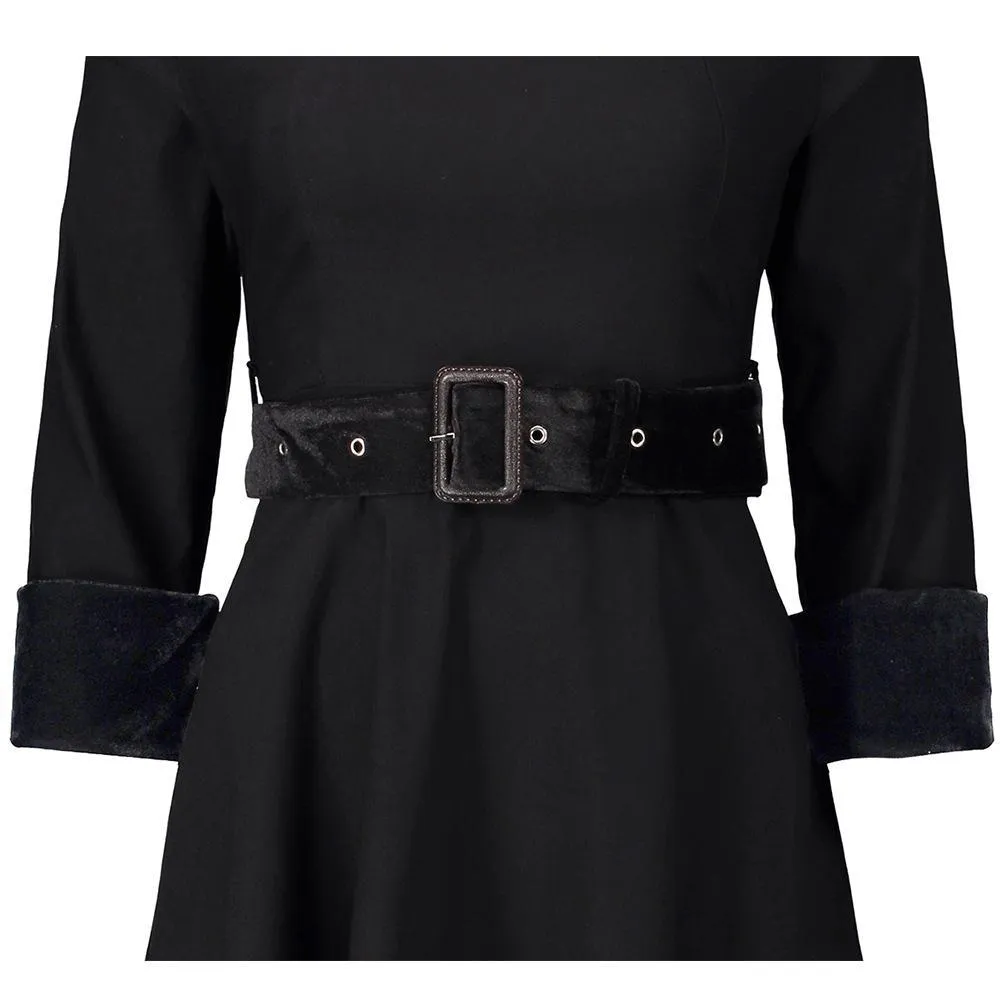 Big Belt Trench Collared Dress