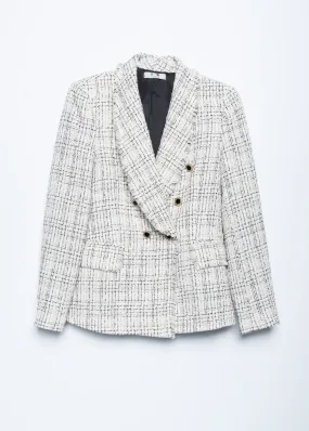 Blazer in tweed a contrasto