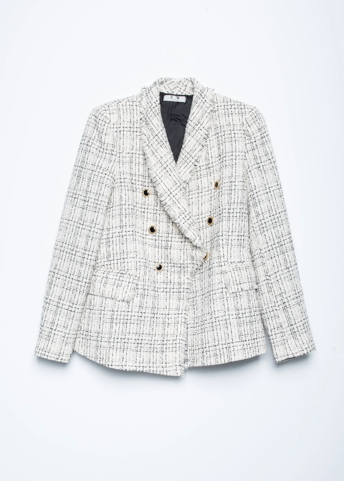 Blazer in tweed a contrasto