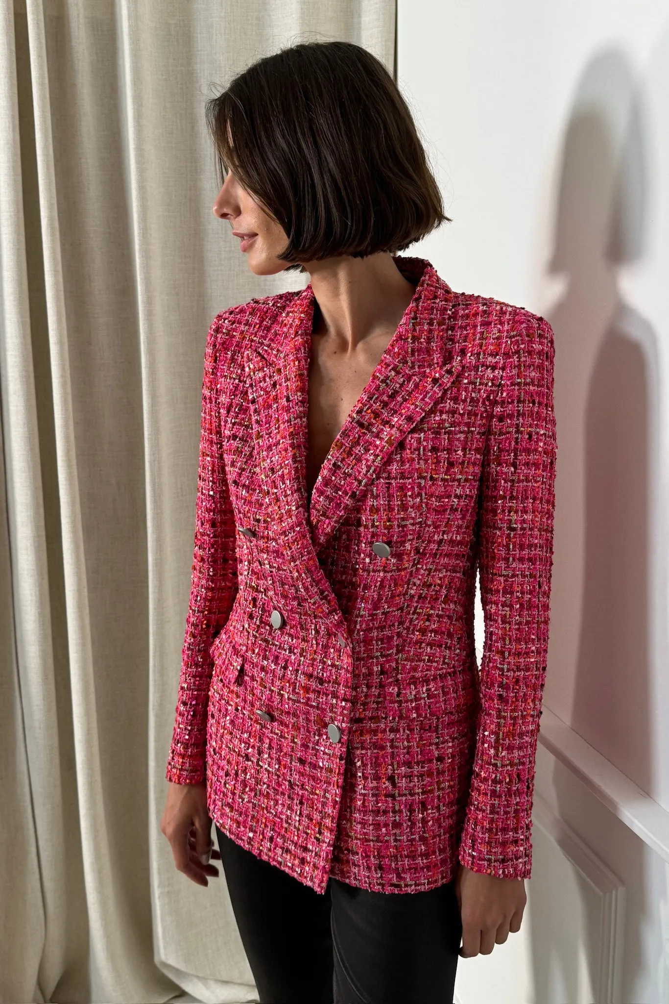 Blazer Parigi Tweed in Fuchsia