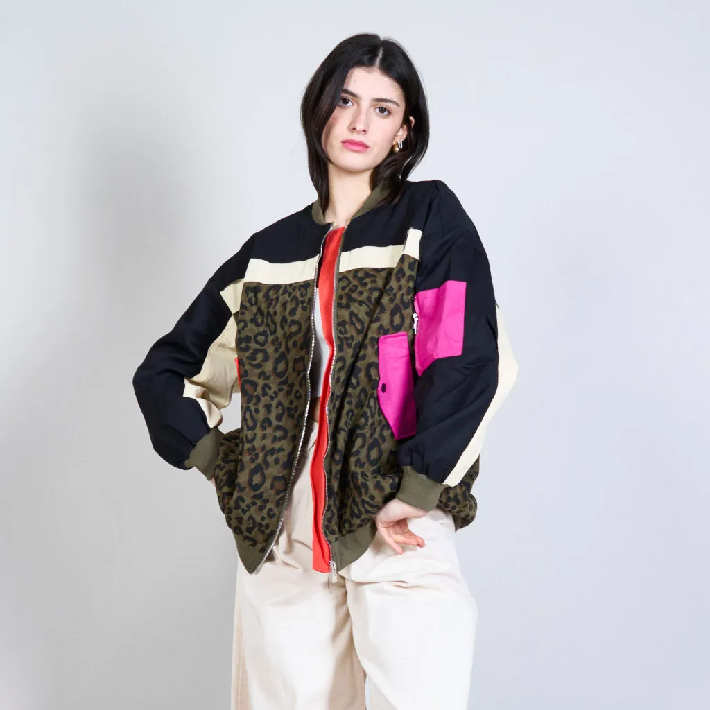 Bomber jacket with animalier pattern wholesale