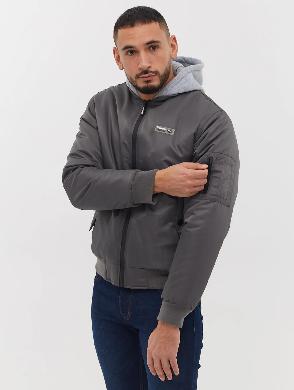 Bomper Fleece Hood Bomber Jacket -