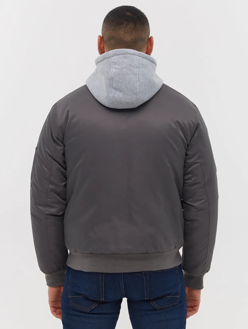 Bomper Fleece Hood Bomber Jacket -