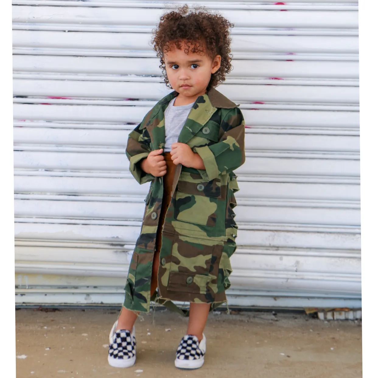 Camouflage Trench Jacket