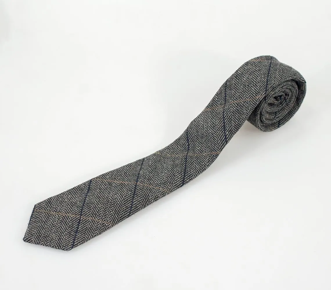 Cavani Albert Grey Tweed Tie Set