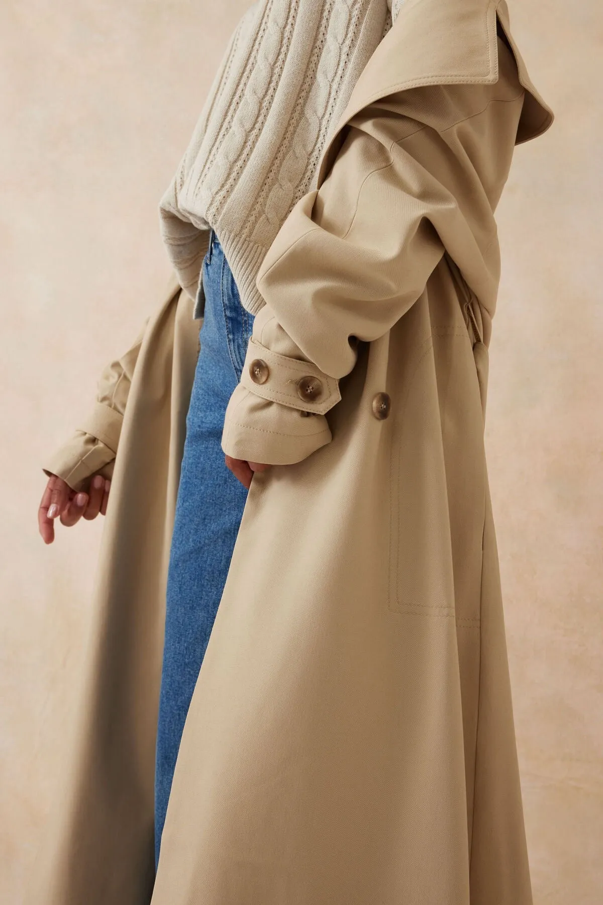 Ceres Life -  Classic Trench Coat - Stone