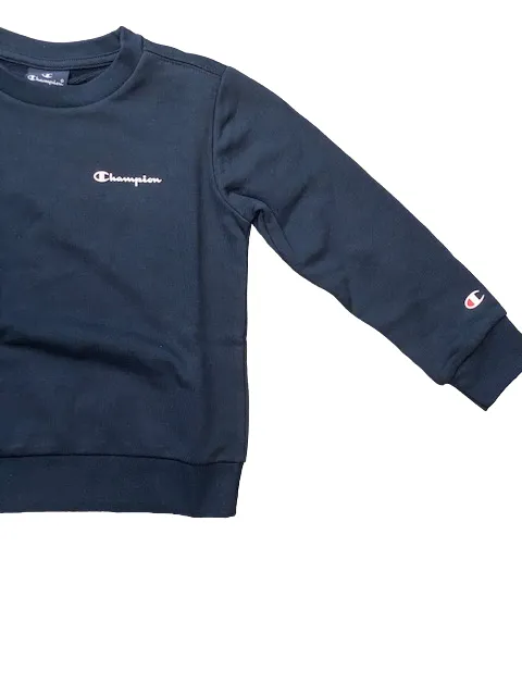 Champion Boy's Crewneck Sweatshirt Legacy American Classics-Ultra Light Powerblend Logo Small 306291 BS501 NNY blue