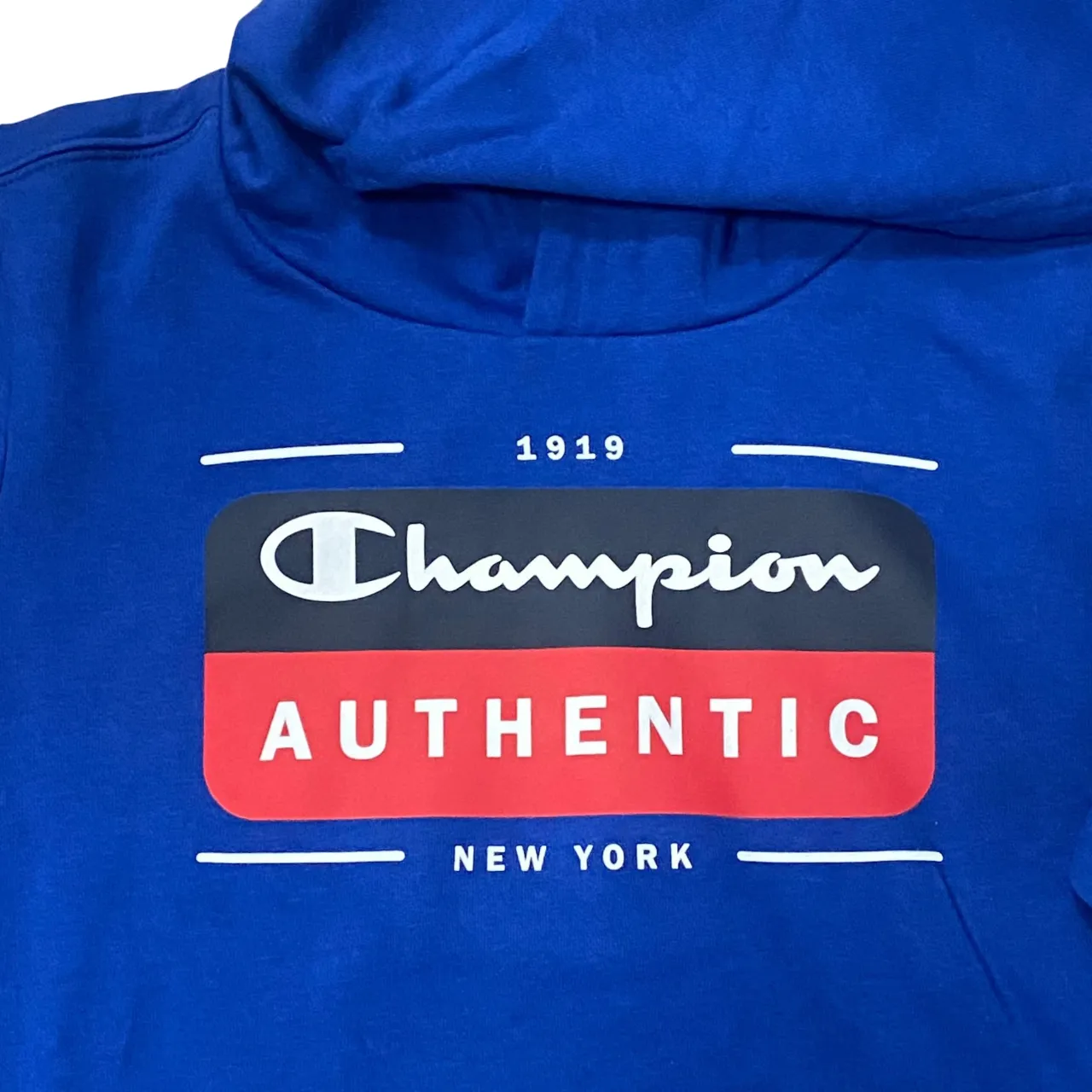 Champion lightweight fleece hoodie with chest logo Legacy 306512 BS025 blue