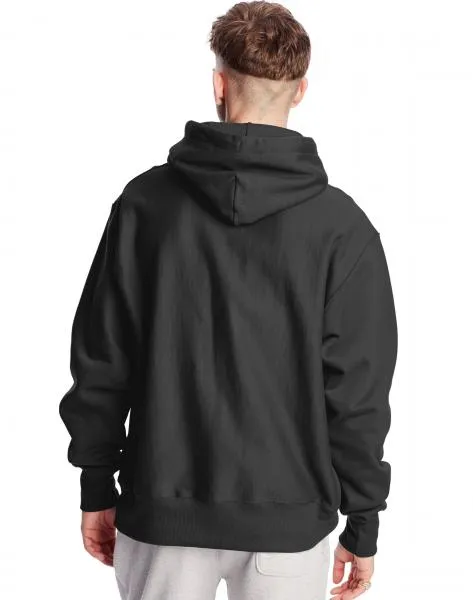 CHAMPION - Men - Reverse Weave Big Chenille Pullover Hoodie - Black