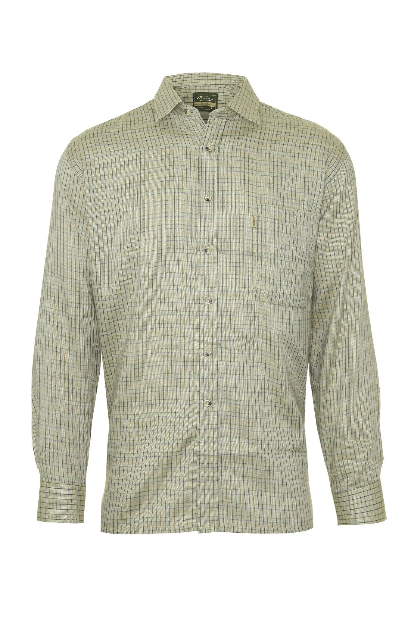 Champion Mens Cartmel Brushed Inner Check Shirt-OLIVE