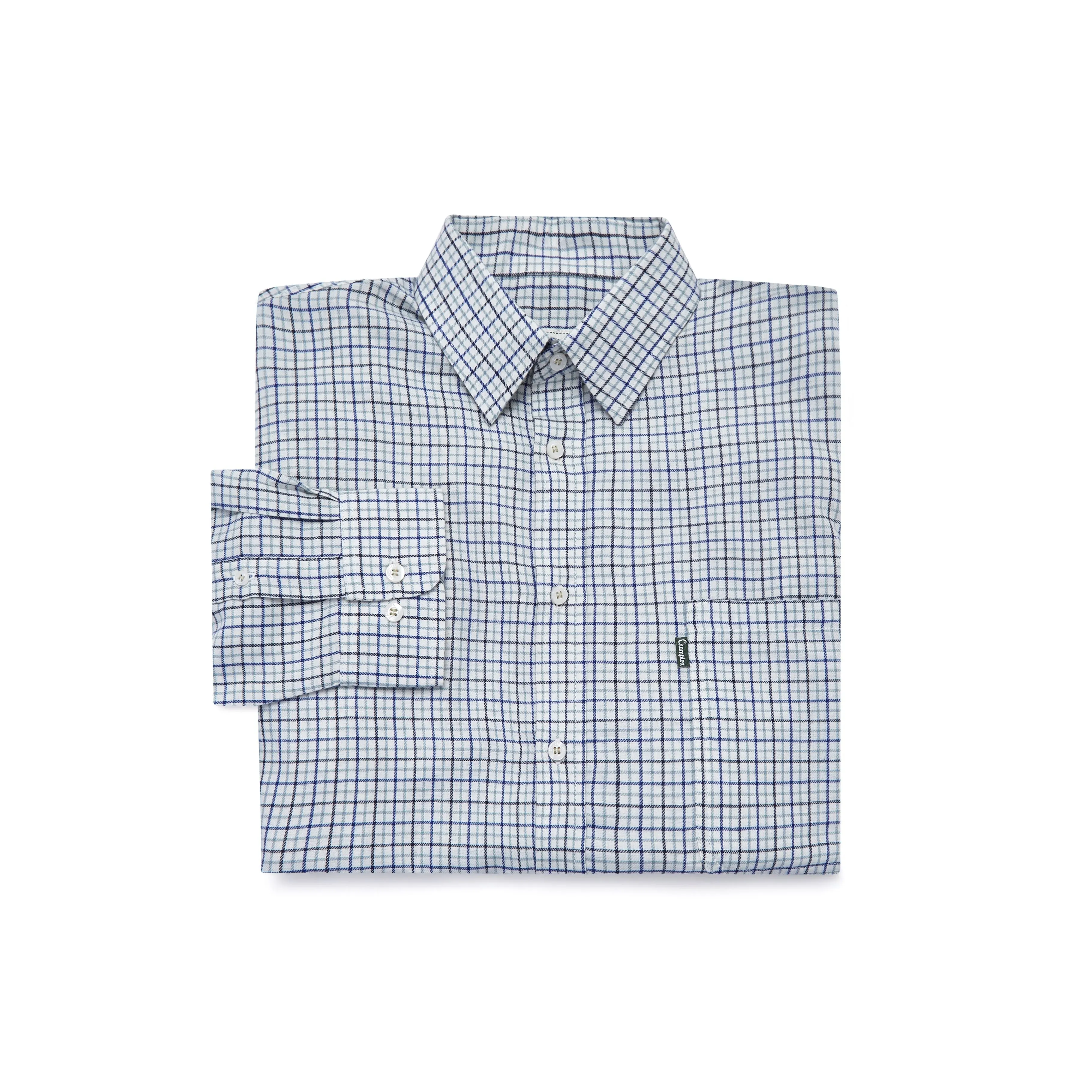 Champion Mens Epsom Long Sleeve Check Shirt-BLUE