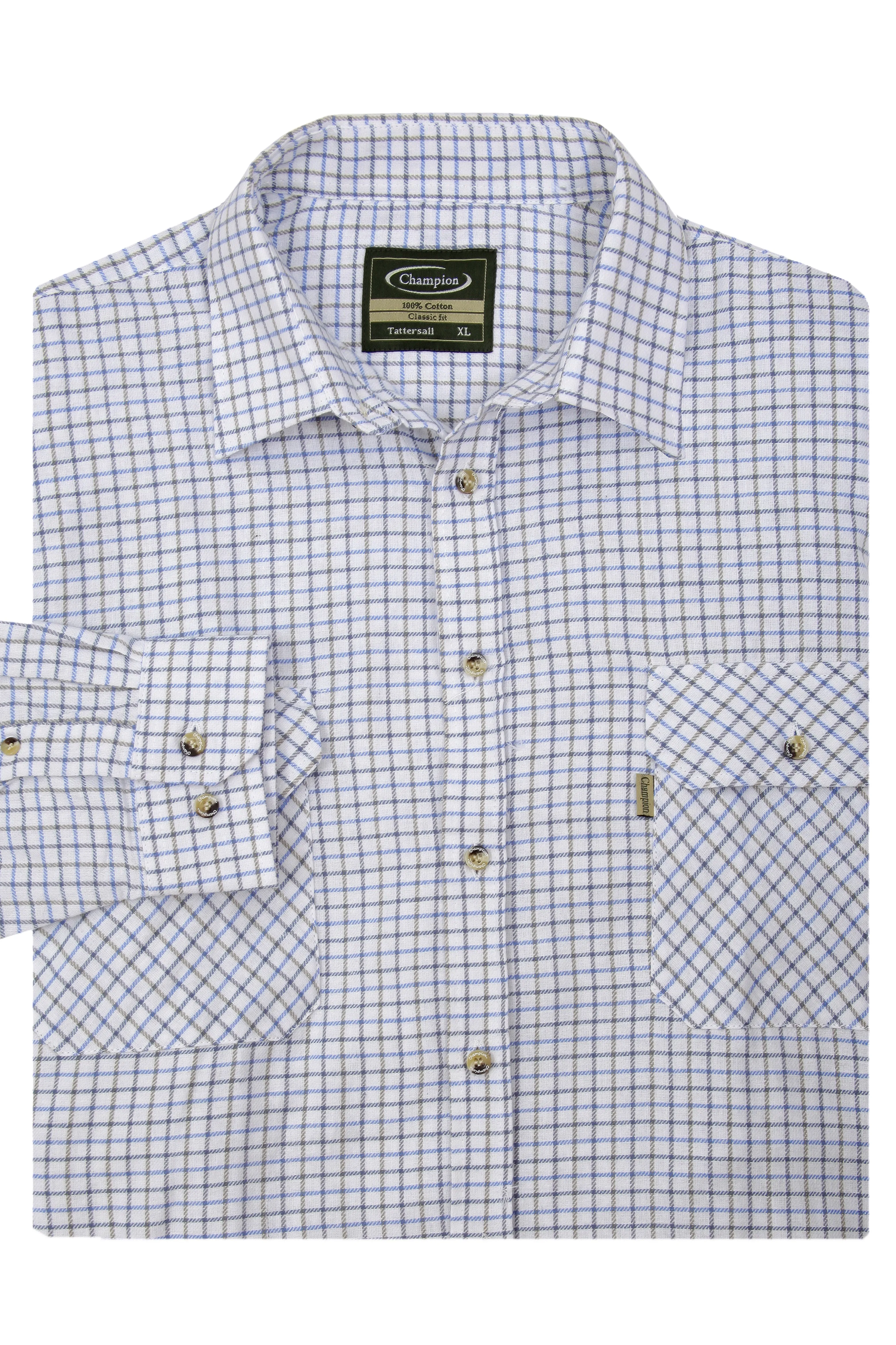 Champion Tattersall Long Sleeve Shirt -BLUE