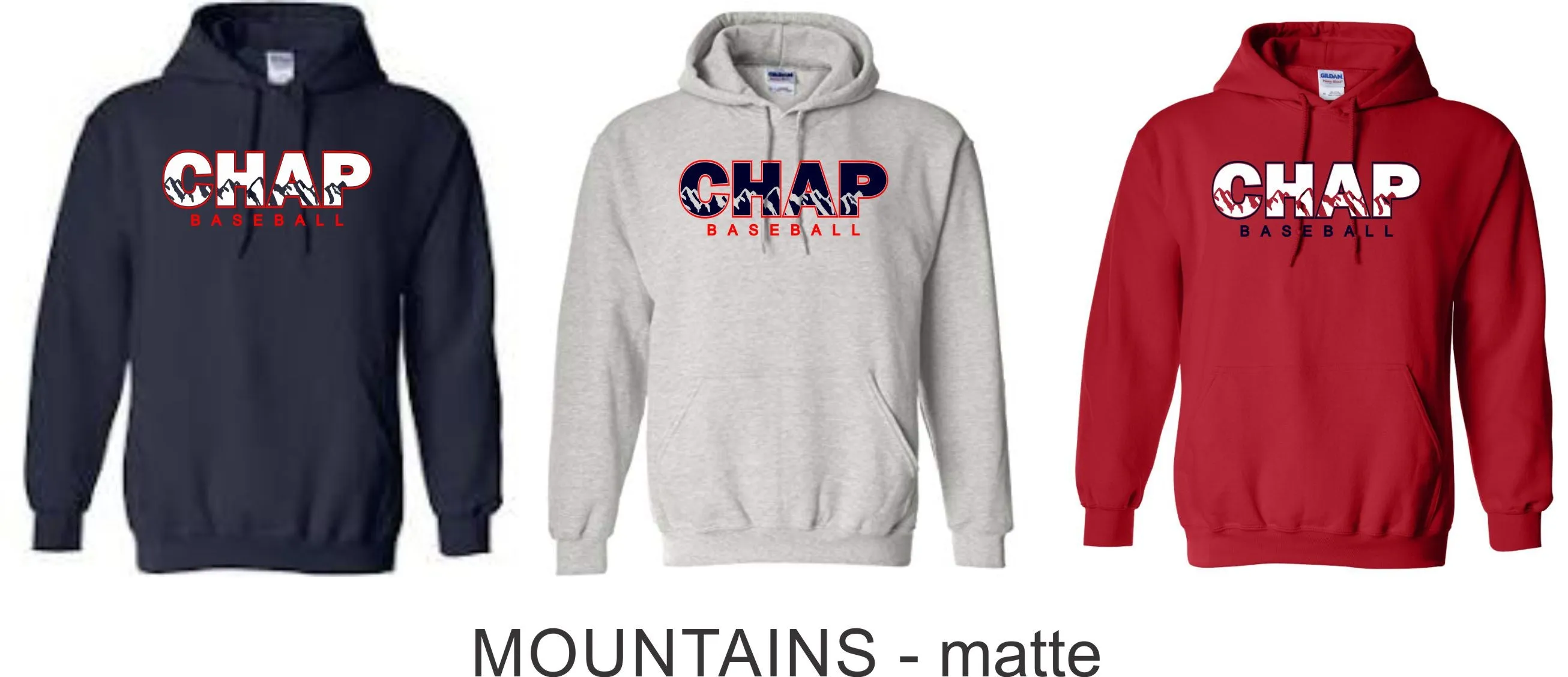 Chap Baseball Champion Hoodie- 2 Designs Matte or Glitter