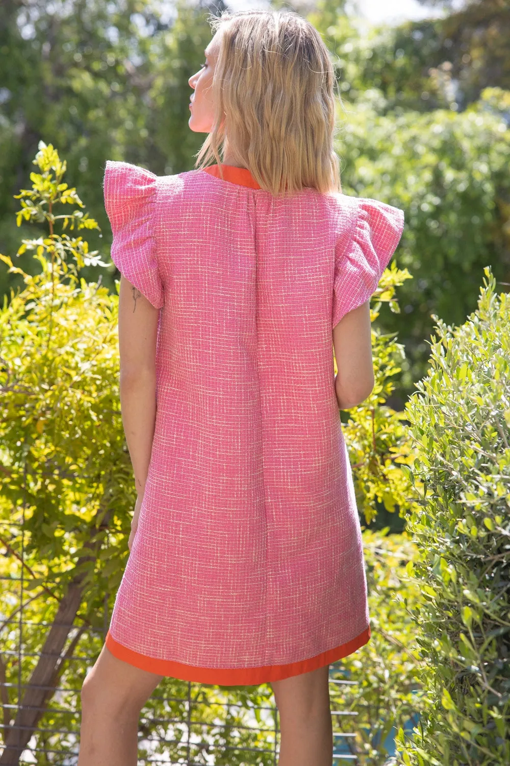 Chic in Tweed Pink Mini Dress