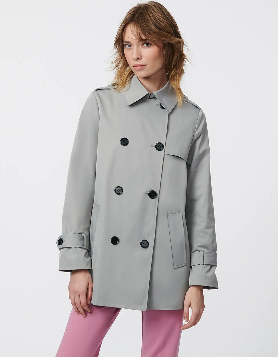 Classic Contrast Short Trench Coat