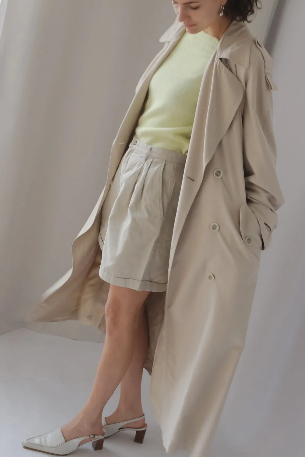 CLASSY BEIGE MAXI VINTAGE SUMMER TRENCH