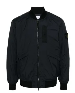 COMPASS-PATCH ZIPPED BOMBER JACKET