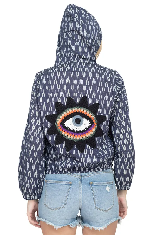 Crochet Mandala Bomber Jacket