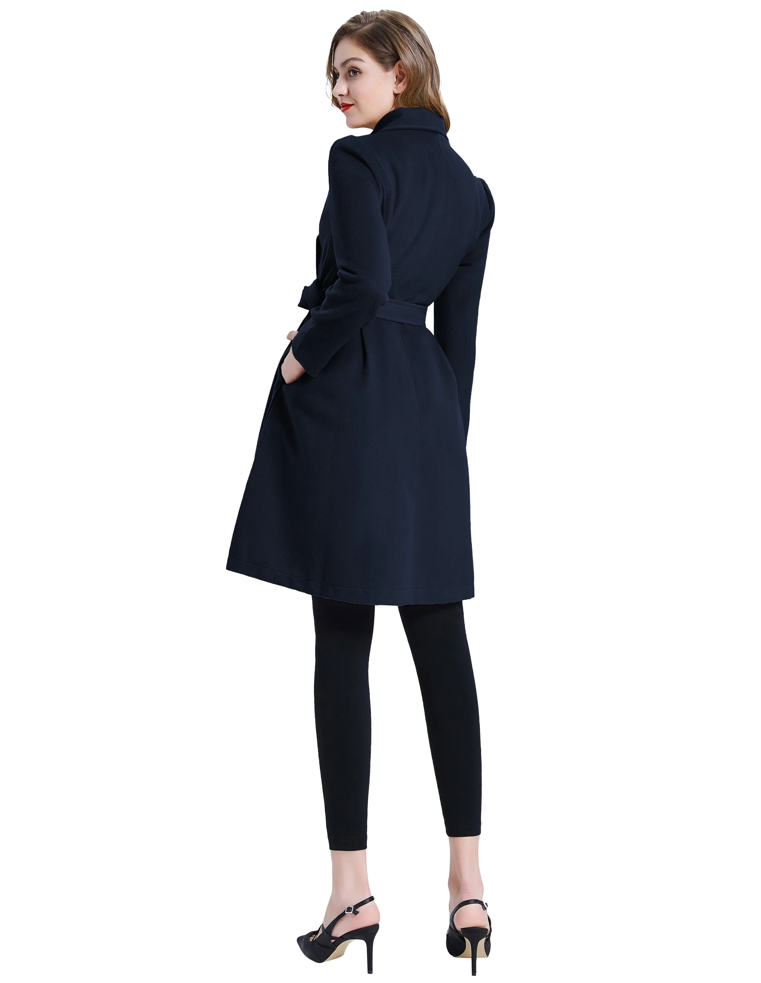 Double Breasted Dress Coats Winter Trench Jacket with Belt