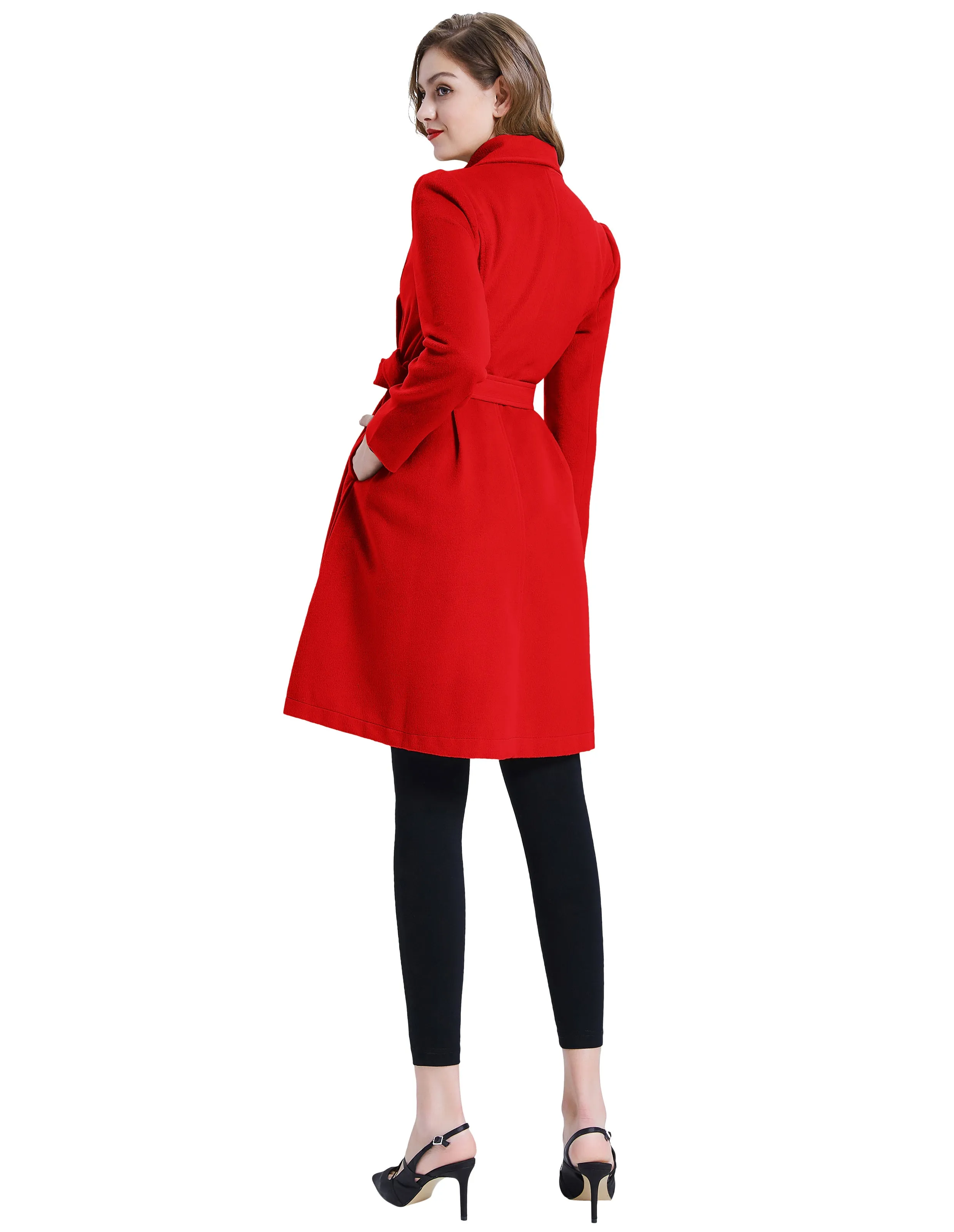 Double Breasted Dress Coats Winter Trench Jacket with Belt