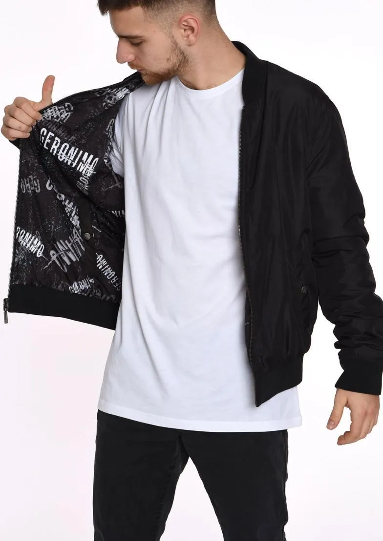 DOUBLE FACE BOMBER JACKET  GERONIMO BLACK TEXTURE