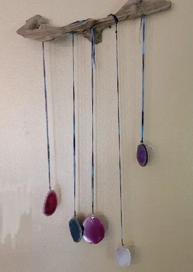 Driftwood and Colorful Geode Wall Art