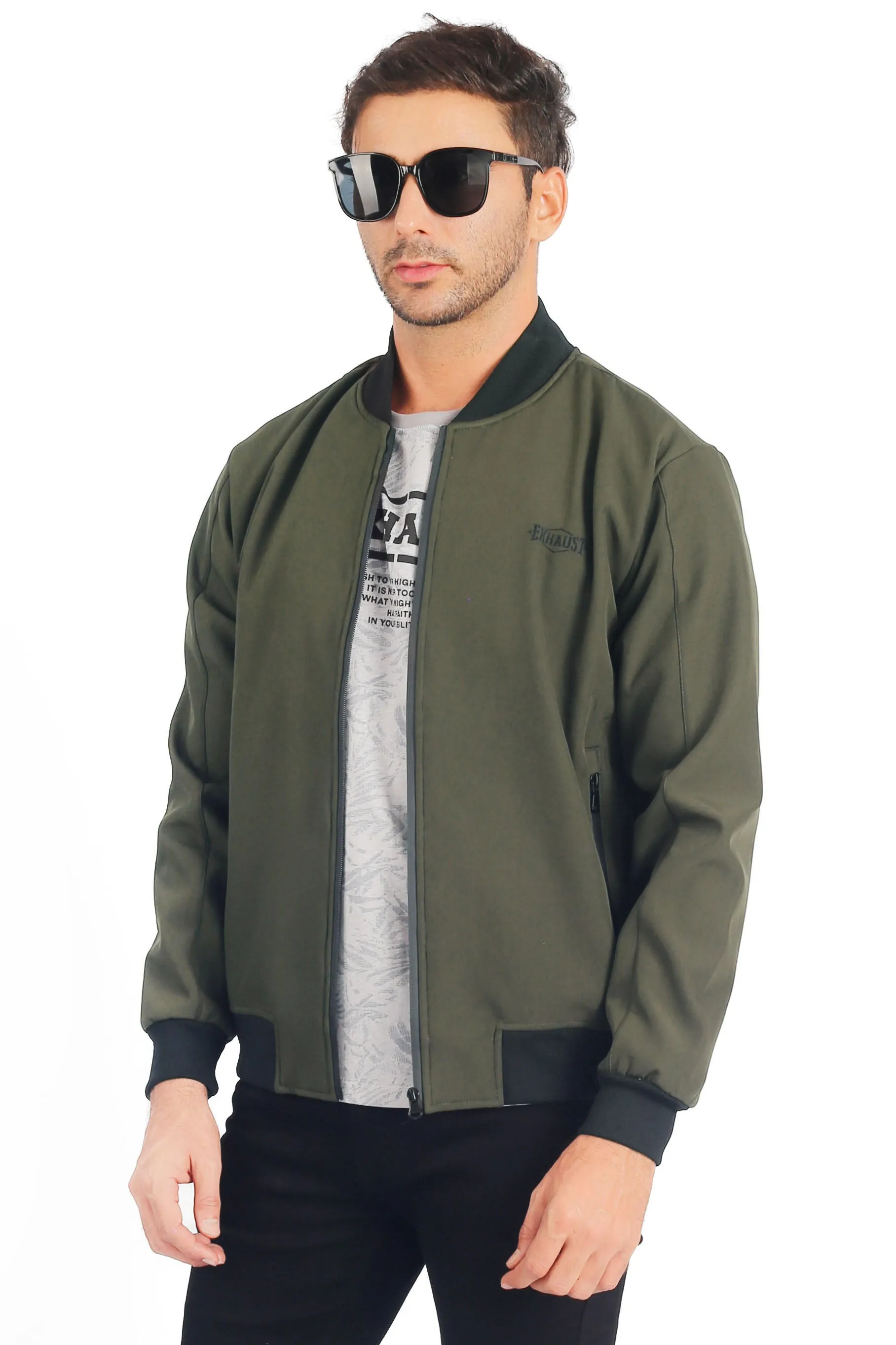 EXHAUST MEN'S LONG SLEEVE BOMBER JACKET 1639