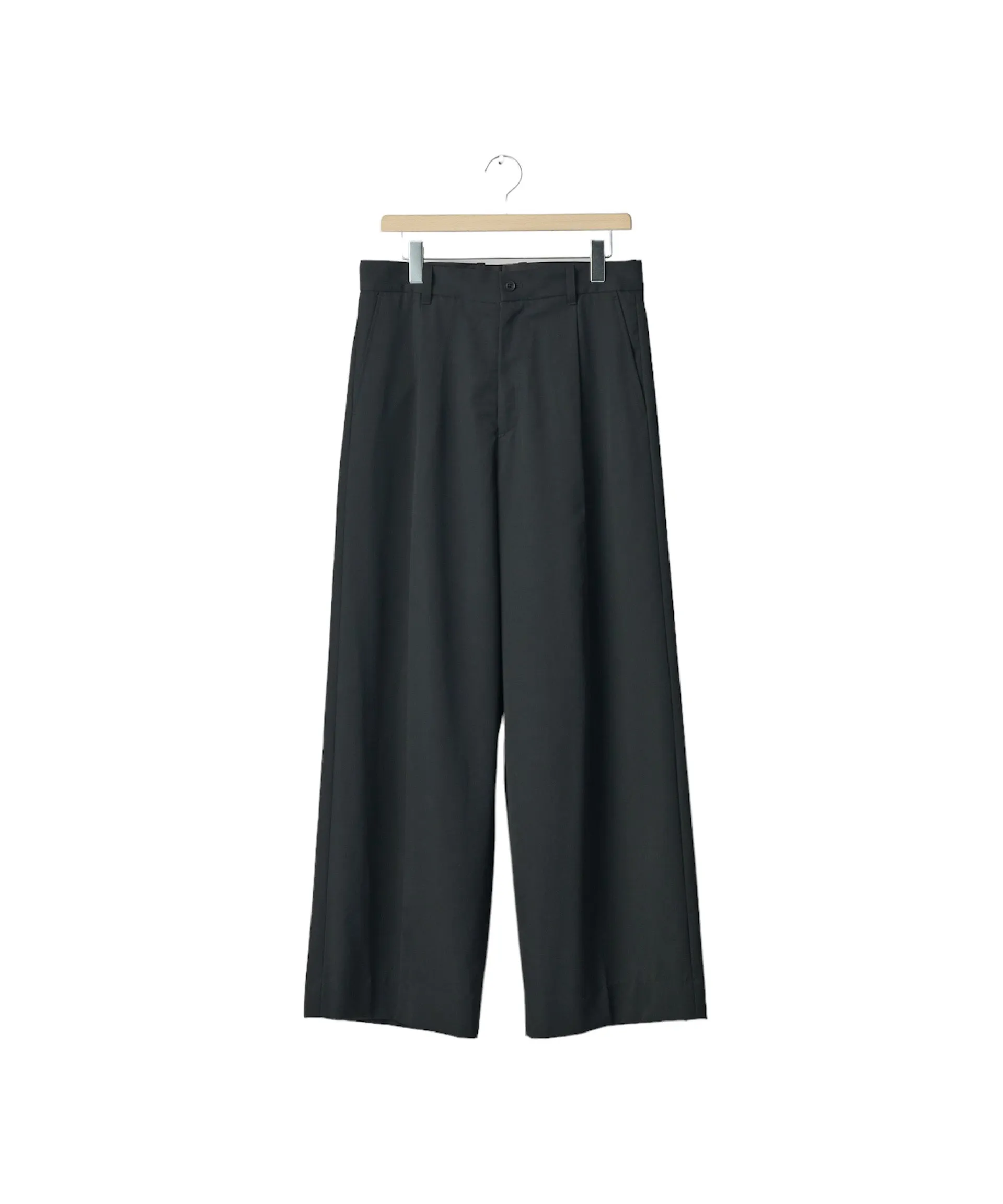 EXTRA WIDE TROUSERS "BLACK"(2/90 WOOL GABARDINE)