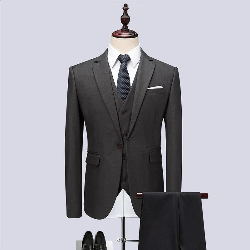 Fashion Men's Latest Coat Pant Designs Casual Business Suit 3 Pieces Set /Men's Suits Blazers Trousers Pants Vest Waistcoat