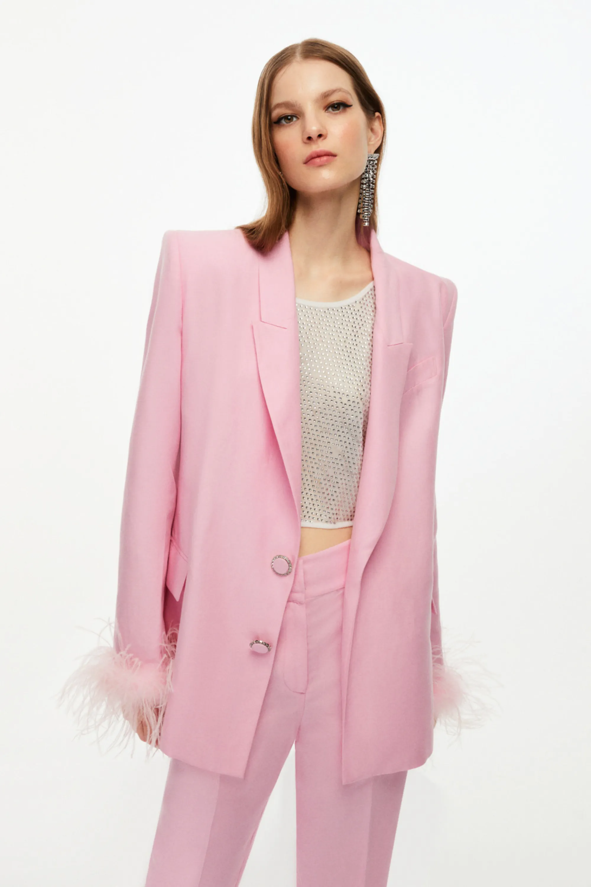 Feathered Blazer Jacket