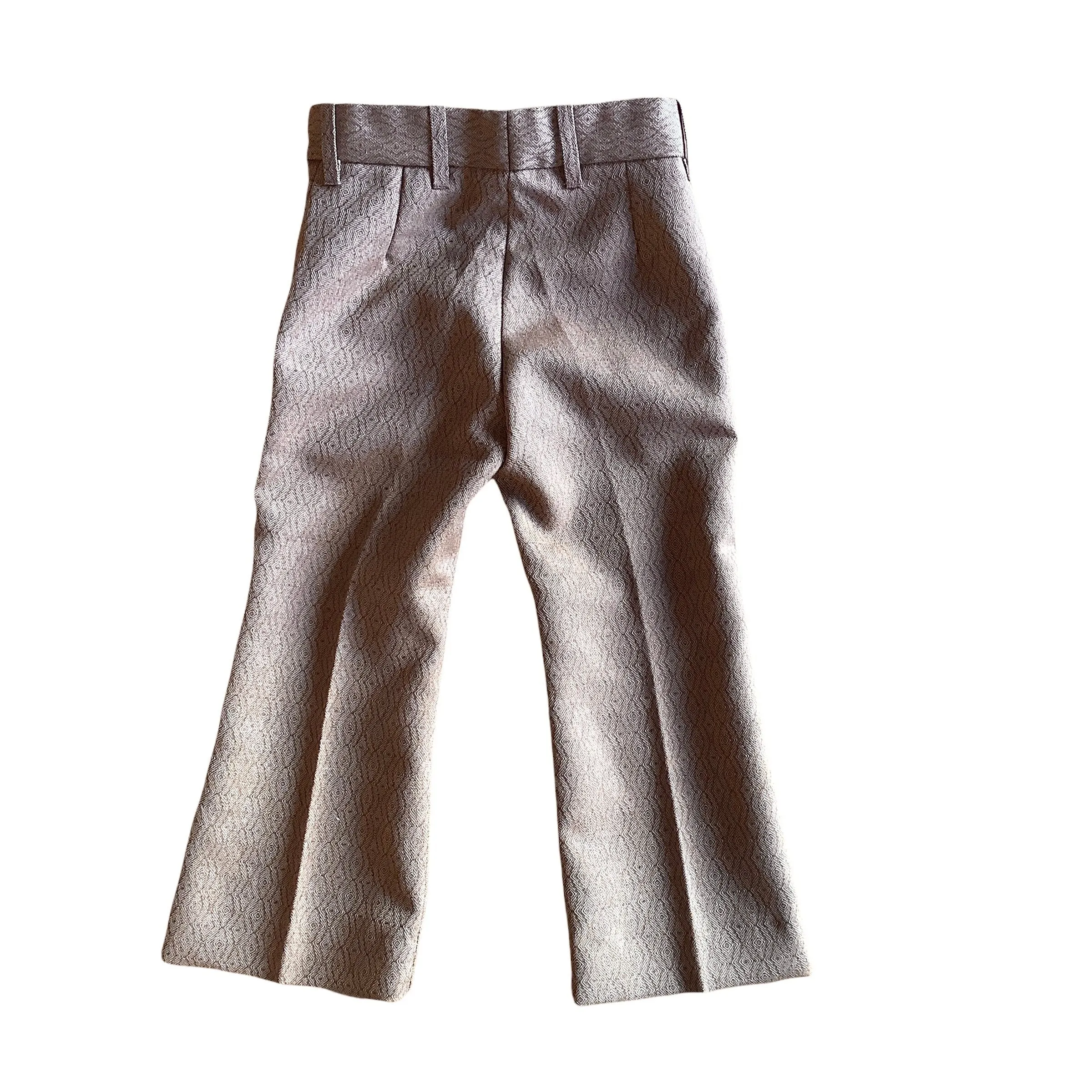 French Vintage 1970s  Brown Flare Trousers /  18-24M