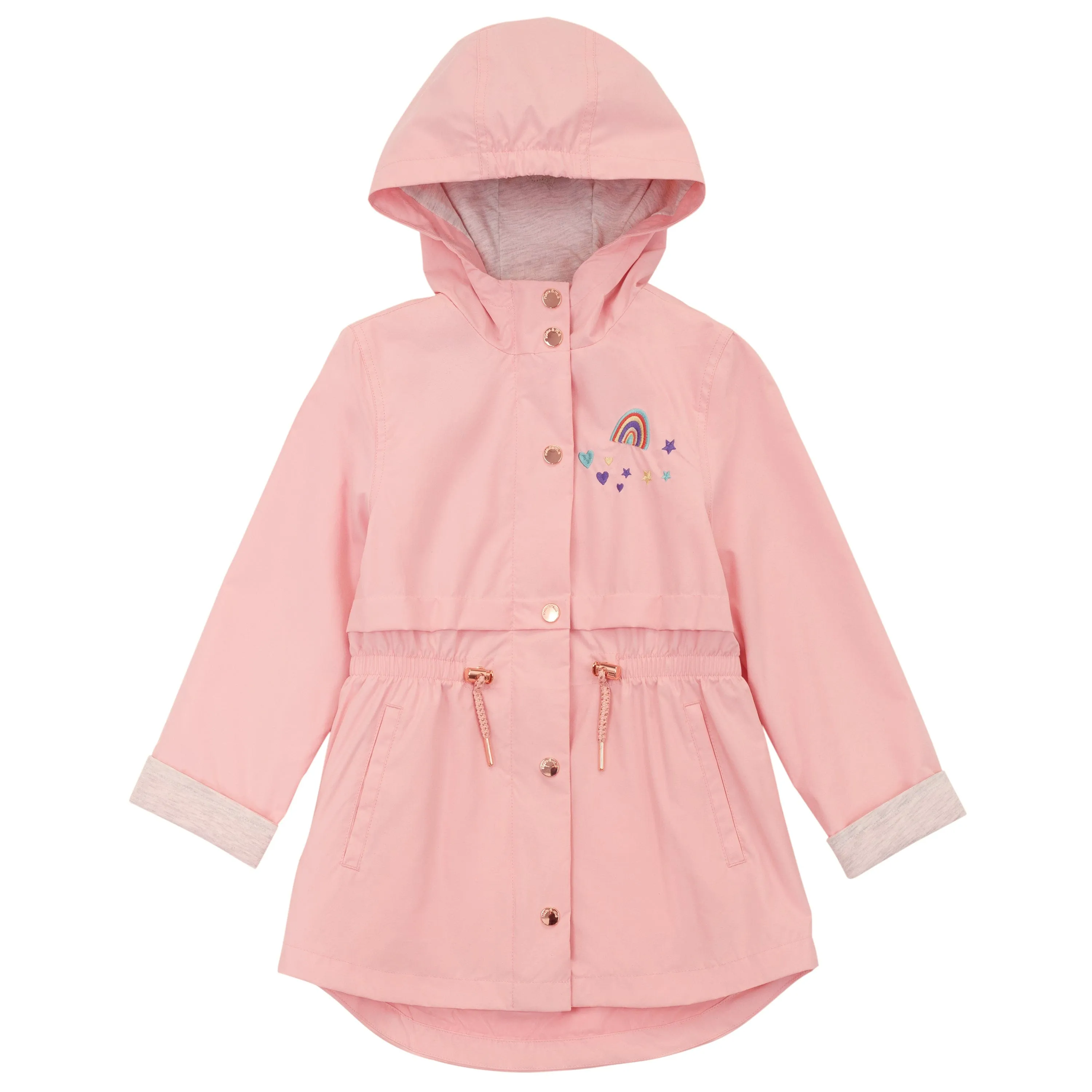 Girls' Casual Hooded Trench Coat Jacket