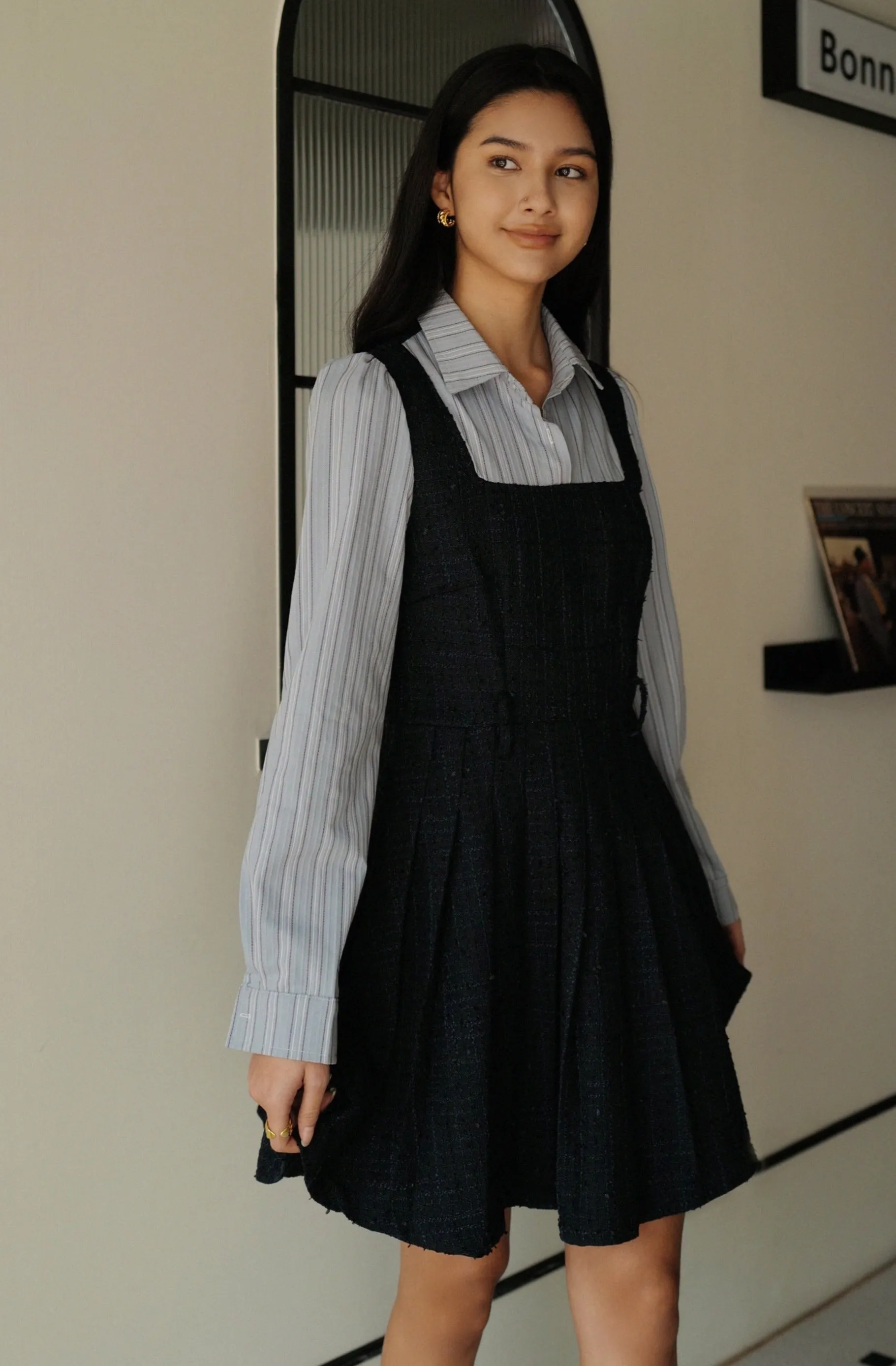 Gossip girl tweed dress with shirt design