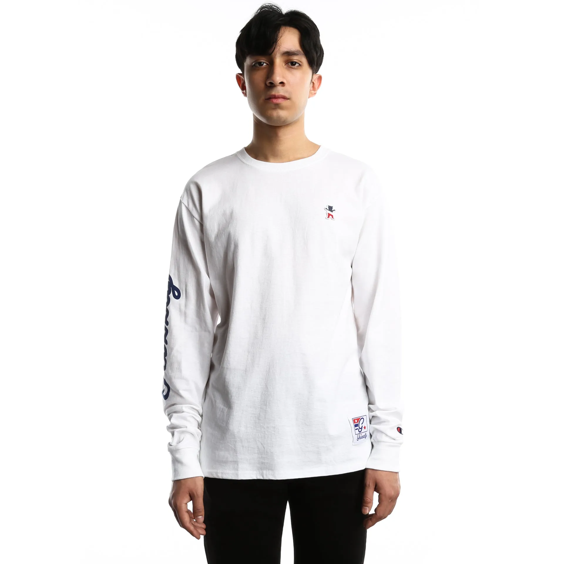 Grizzly x Champion Behind The Arch Long Sleeve Tee - White