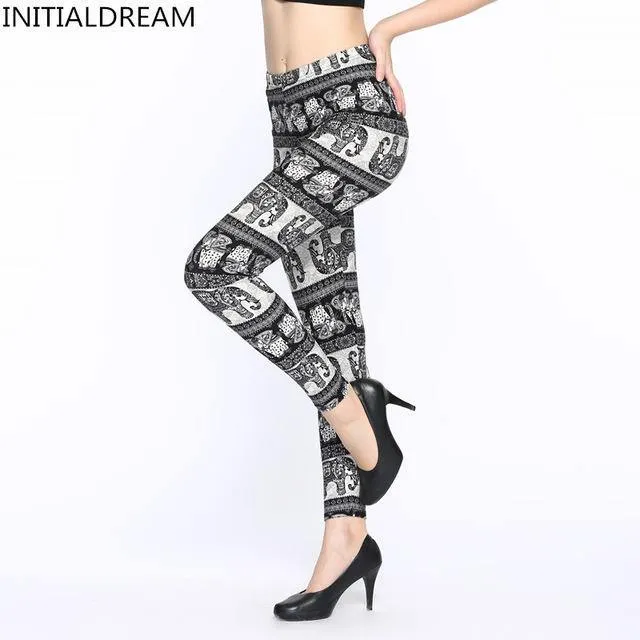 High Elastic Women Print Leggings High Waist Soft Women Trousers Fitness Legging Female Casual Pant