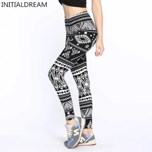 High Elastic Women Print Leggings High Waist Soft Women Trousers Fitness Legging Female Casual Pant