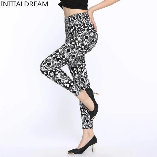 High Elastic Women Print Leggings High Waist Soft Women Trousers Fitness Legging Female Casual Pant